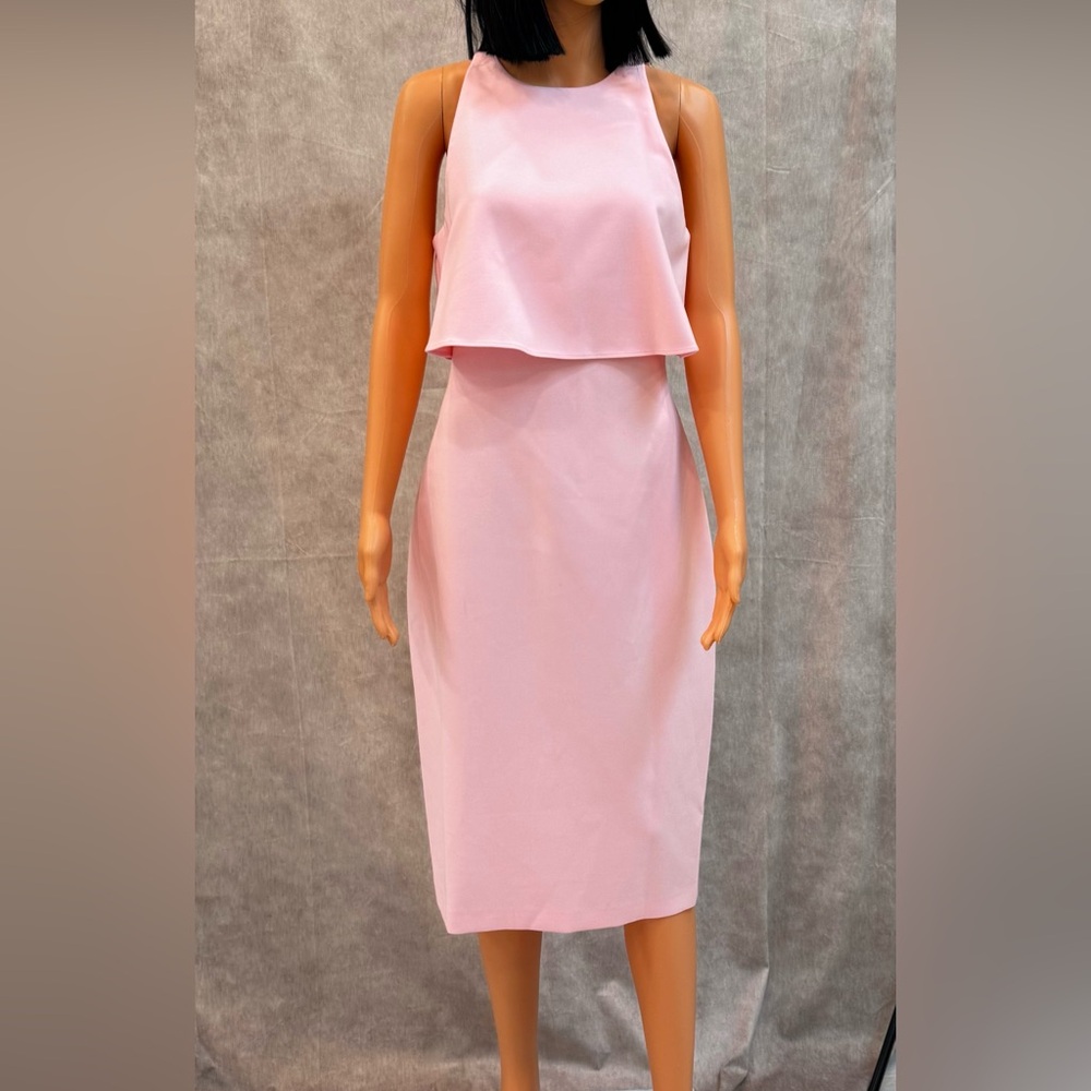 NWT - Pink Halter Sheath Midi Dress